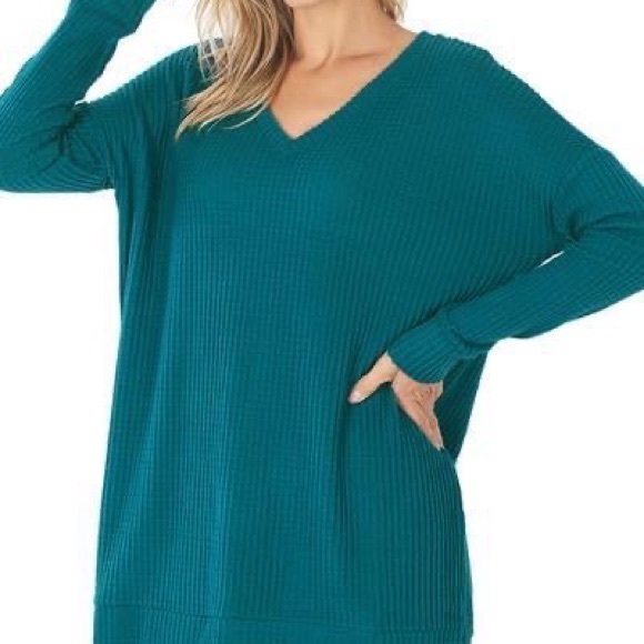 Zenana waffle knit sweater - Picture 1 of 1